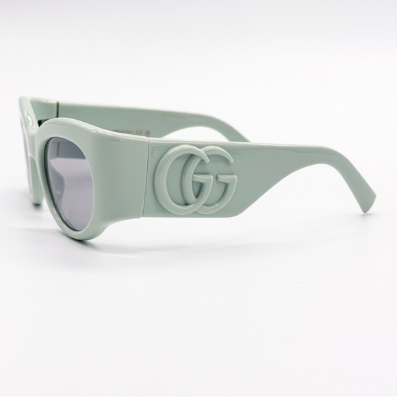 NEW GUCCI GG1544S 003 OVAL GREEN GREY WOMEN SUNGLASSES GUCCI - Picture 6 of 11